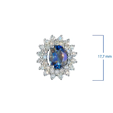 Серьги из комбинированного золота с и сапфирами