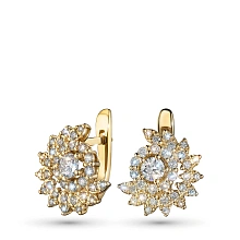 Серьги из желтого золота c бриллиантами