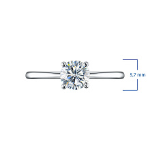 Помолвочное кольцо из серебра с бриллиантом