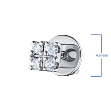 Пусеты из белого золота c бриллиантами