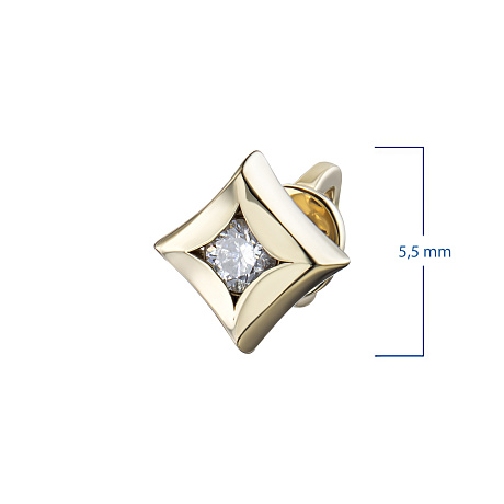 Пусеты из желтого золота с бриллиантами