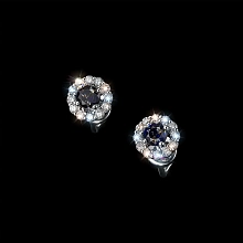 Пусеты из серебра с и сапфирами и бриллиантами