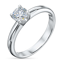 Помолвочное кольцо из комбинированного золота с бриллиантом выращенным