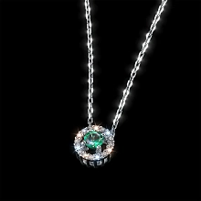 Подвеска из серебра с и изумрудом и бриллиантами