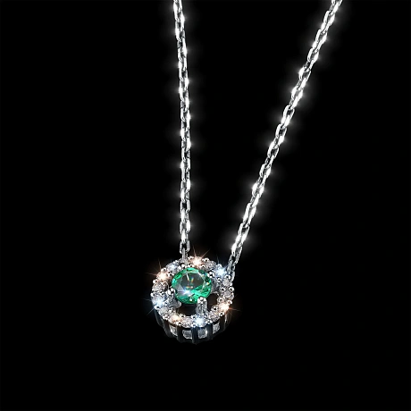 Подвеска из серебра с и изумрудом