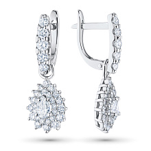 Серьги из белого золота c бриллиантами