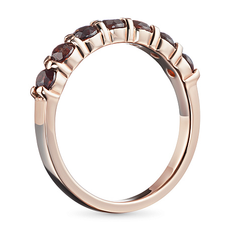 Кольцо из красного золота с гранатами