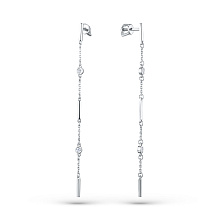 Пусеты из серебра c бриллиантами