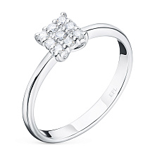 Кольцо из белого золота c бриллиантами