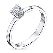 Кольцо из белого золота с бриллиантом