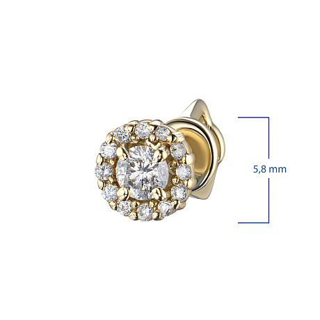 Пусеты из желтого золота