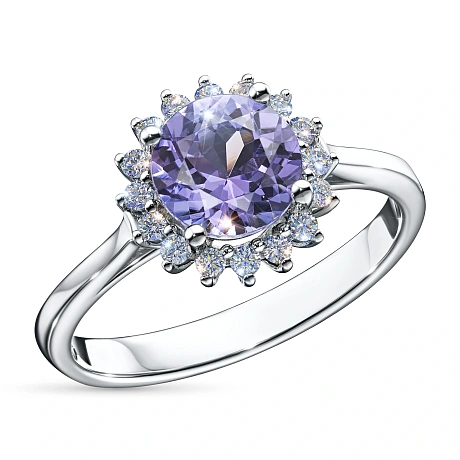 Кольцо из комбинированного золота с и танзанитом