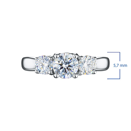 Классическое кольцо из белого золота