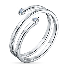 Кольцо из серебра c бриллиантами