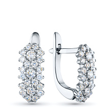 Серьги из серебра c бриллиантами