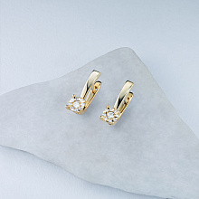 Серьги из желтого золота c бриллиантами