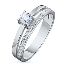 Кольцо из серебра c бриллиантами