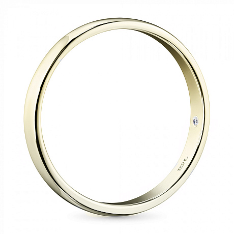 Обручальное кольцо из желтого золота с бриллиантом