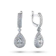 Серьги из белого золота c бриллиантами