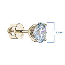 Пусеты из желтого золота с бриллиантом