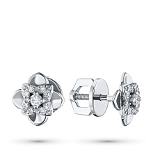 Пусеты из белого золота c бриллиантами