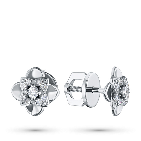 Пусеты из белого золота