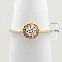 Кольцо из комбинированного золота с бриллиантами