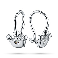 Серьги из серебра с бриллиантом