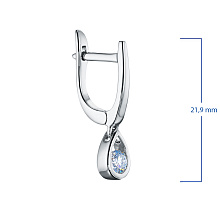 Серьги из белого золота с бриллиантом