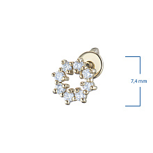 Пусеты из желтого золота c бриллиантами