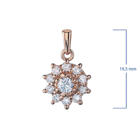 Классическая подвеска из красного золота