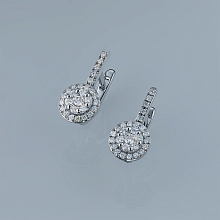Серьги из серебра c бриллиантами