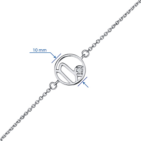 Браслет из комбинированного золота с бриллиантом