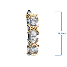 Серьги из комбинированного золота c бриллиантами