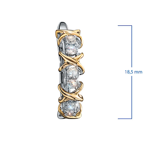 Серьги из комбинированного золота