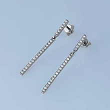 Пусеты из комбинированного золота с бриллиантами