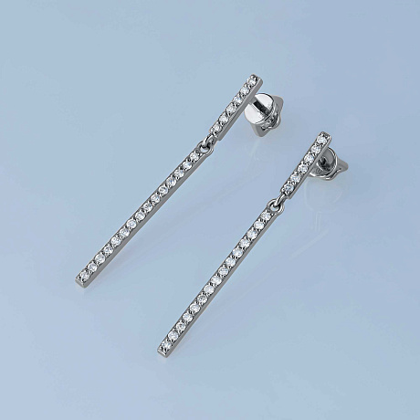 Пусеты из комбинированного золота с бриллиантами