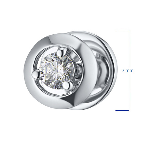 Пусеты из серебра с бриллиантами