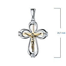 Подвеска из комбинированного золота с бриллиантами