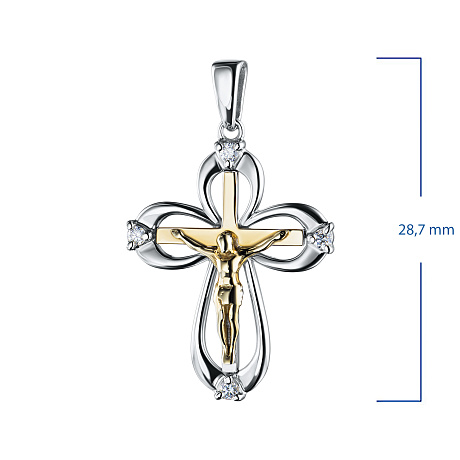 Подвеска из комбинированного золота с бриллиантами