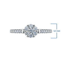 Кольцо из серебра c бриллиантами