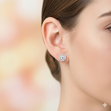 Пусеты из белого золота