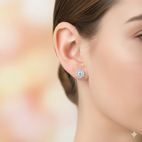 Пусеты из белого золота