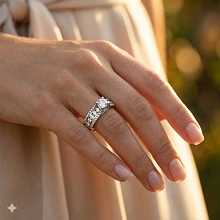 Кольцо из белого золота c бриллиантами