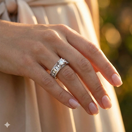 Кольцо из белого золота