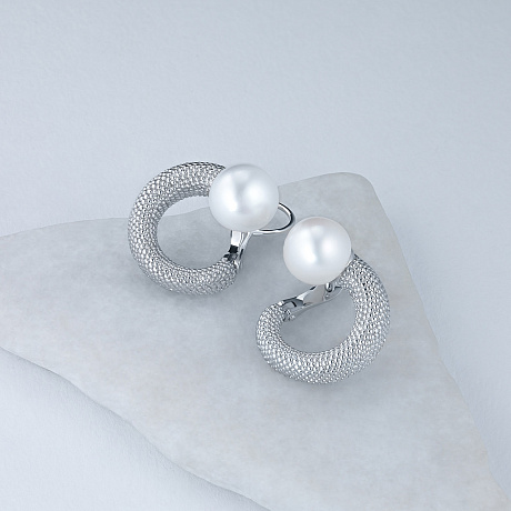 Серьги из серебра с жемчугом