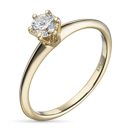 Помолвочное кольцо из желтого золота