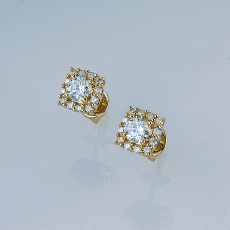 Пусеты из желтого золота