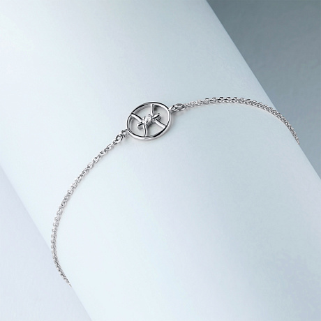 Браслет из комбинированного золота с бриллиантом