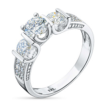 Классическое кольцо из комбинированного золота c бриллиантами